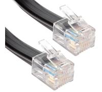 kenable RJ12 to RJ12 Crossover Cable 6P6C Plug to Plug for Phone Systems and PBX Switchboards Black 3m