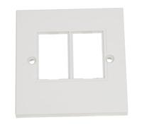 kenable RJ45 Face Plate Wall Socket Double 2 Port for LJ6C Keystone Jack Inserts Single Gang 86x86mm White