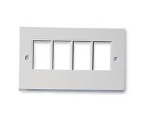 kenable RJ45 Face Plate Wall Socket Quad 4 Port Double Gang for LJ6C Cat5e Cat6 Jack Inserts White