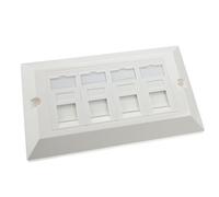 kenable RJ45 Face Plate Wall Sockets Cat5E Quad 4 Port with Keystones Jacks 2G