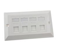 kenable RJ45 Face Plate Wall Sockets Cat6 Quad 4 Port with Keystones Jacks