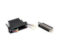 kenable RJ45 Socket to 25 Way DB25 Male Pins Modular Adapter Connector - Nickel Plated Plastic Housing Unassembled Serial Port RS232 Extension Convertor