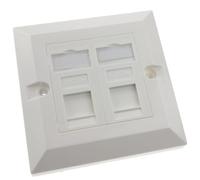 kenable RJ45 Wall Face Plate Double 2 Port Cat5e Ethernet Network Socket with Euro Module Keystone Jacks White Single Gang