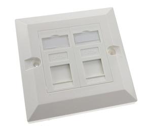 kenable RJ45 Wall Face Plate Double 2 Port Cat5e Ethernet Network Socket with Euro Module Keystone Jacks White Single Gang