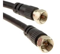 kenable Satellite F Connector Cable Screw Type Plug to Plug 75 Ohm RG59 Coaxial Lead for Sky Digital Freesat Virgin Media Black 1m