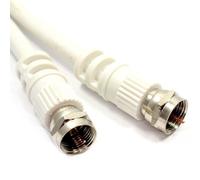 kenable Satellite F Connector Cable White 75 Ohm RG59 Coaxial Lead for Sky Digital Virgin Media TV Aerial 0.5m 50cm
