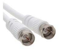 Kenable Satellite F Connector Plug To Plug 75 Ohm Rg59 Cable White Lead 0.5M 50Cm
