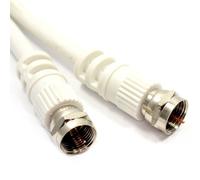 kenable Satellite F Connector Plug to Plug 75 ohm RG59 Cable White Lead 1m [1 metres]