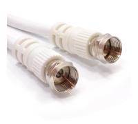 kenable Satellite F Connector Plug to Plug 75 ohm RG59 Cable White Lead 20m [20 metres]