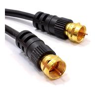 kenable Satellite F Connector Plug to Plug Coax Cable Black Lead GOLD 20m [20 metres]
