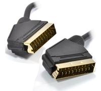 Kenable Scart Cable 21 Pins Connected Black Lead Gold Connectors 15M
