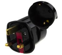 Kenable Schuko Euro Plug Socket To 13A 3 Pin Uk Plug Adapter Black