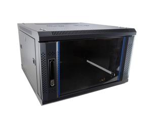 kenable Server Flat Pack Wall Mounted Data Cabinet 6U 19 Inch Rack 600x600mm Deep Black with Glass Door and Locking Mechanism for Network Equipment