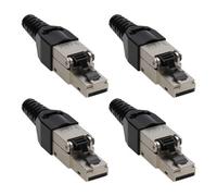 Kenable Shielded Cat6A Stp Rj45 Field Terminated Plugs Ends Connectors Plastic (4 Pack)