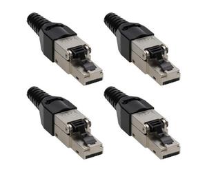 Kenable Shielded Cat6A Stp Rj45 Field Terminated Plugs Ends Connectors Plastic (4 Pack)