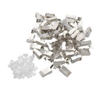 Kenable Shielded Two Piece Passthrough Stp Cat6A Cat7 Rj45 Lan Crimps Ends Connectors For Stranded Cable (50 Pack)