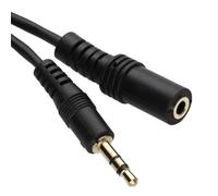kenable Slimline PRO 3.5mm Stereo Jack to Socket Headphone Extension Cable Gold Plated OFC Black 1m