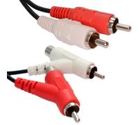 kenable Stackable 2 x RCA Phono to Phono Audio Cable Right Angle Male to Male Pure Copper 0.5m 50cm