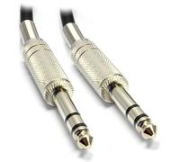 kenable Stereo Jack Cable 6.35mm Male to Male TRS Balanced Audio Lead Nickel Plated Metal Plugs Black 2m