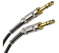 kenable Stereo Jack Cable 6.35mm TRS Balanced Audio Lead Gold Plated Metal Plugs Black 4m