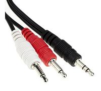 kenable Stereo Jack Plug to Twin Mono Red & White 3.5mm Plugs Audio Splitter Cable 3m