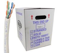 Kenable Stranded Cat6 Gigabit Utp Low Smoke Lszh Network Ethernet Cable Grey 305M