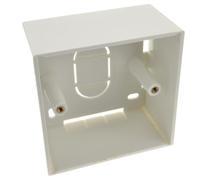 kenable Surface Mount Back Box 1 Gang 46mm Deep White Pattress Box for Single Sockets and Switches BS5733