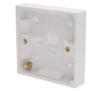 Kenable Surface Mount Back Box Pattress Box 1 Gang 16mm White