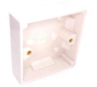 kenable Surface Mount Back Box Pattress Box 1 Gang 25mm Deep White for Sockets Switches Faceplates 85mm x 85mm BS5733