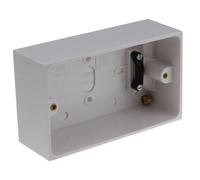 Kenable Surface Mount Back Box Pattress Box 2 Gang 47mm With Cable Holder Earthed