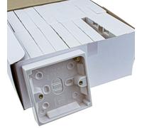 kenable Surface Mount Back Box Single Gang 16mm Deep Pattress Box for Sockets Switches Faceplates 85x85mm White BS5733 - Pack of 20