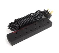 Kenable Surge Protected 4 Gang Way Mains Extension Socket Uk Power Outlets Black 5M