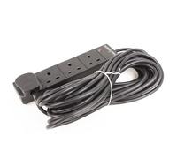 kenable Surge Protected 4 Gang Extension Lead with 10m Cable | UK Power Strip with 13A Fused Plug | 3250W Black Mains Socket for Home Office