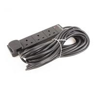 Kenable Surge Protected 4 Gang Way Mains Extension Socket Uk Power Outlets Black 10M