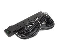 kenable Surge Protected 6 Gang Extension Lead with 10m Cable | UK Power Strip with Overload Protection | 13A Fused Plug | Black Mains Socket 3250W