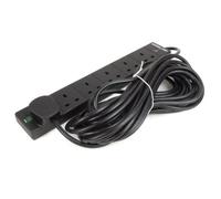 Kenable Surge Protected 6 Gang Way Mains Extension Socket Uk Power Outlets Black 10M