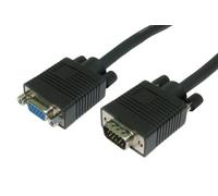 Kenable Svga Cable Hd15 Extension Lead Male To Female 0.5M Black