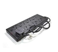 Kenable Switched 8 Gang Mains Extension Lead 8 Way Uk Power Sockets Black 1M