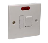 kenable Switched Fused Spur Double Pole 13A Rounded Faceplate White