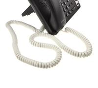 kenable Telephone Handset Coiled Cable RJ10 4P4C to RJ10 4P4C Connector Lead for Desk Phones White 5m