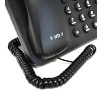 kenable Telephone Handset Coiled Cable RJ10 to RJ10 Plug 4P4C Landline Phone Lead Black 2m