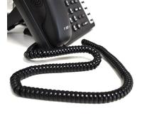 Telephone Handset Coiled RJ10 Plug to RJ10 Plug Cable Lead Black 5m