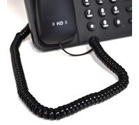 kenable Telephone Handset Coiled RJ10 Plug to RJ10 Plug Cable Lead Black 3m [3 metres]