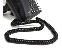 Kenable Telephone Handset Coiled Rj10 Plug To Rj10 Plug Cable Lead Black 5M