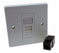Kenable Through Coupler Faceplate Cat6 1 Port Rj45 Socket Network Uk Plate