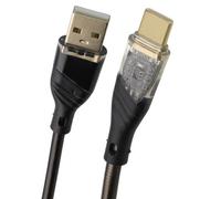 Kenable Transparent Usb A To Usb-C Plug Mobile Phone Fast Charger Cable 22Awg Lead 1M