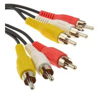 kenable Triple RCA Phono Cable Composite Video & Stereo Audio Lead Nickel Plated Plugs 2m