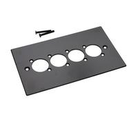TUK Black Aluminium Wall Faceplate D-Series Compatible Double Gang 4 Hole