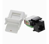 Kenable Tuk Cat5E Keystone Module Screw Terminal With White Angled Euro Faceplate