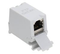 Kenable Tuk Cat6A Shielded Through Coupler For Din Rail Mount Rj45 Inline Connector
